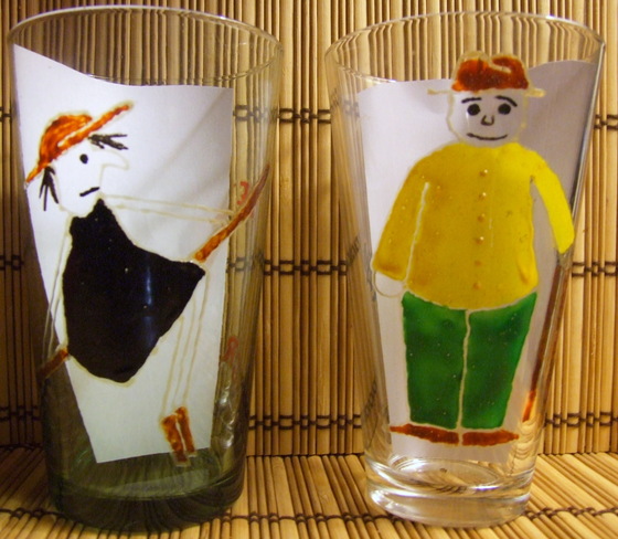 Peinture sur verre : Granmerkal et Gramoun Bâton