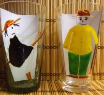 Peinture sur verre : Granmerkal et Gramoun Bâton