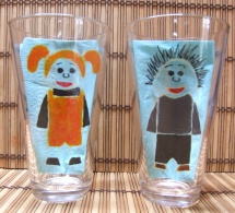 Peinture sur verre : Tikala et Galopween